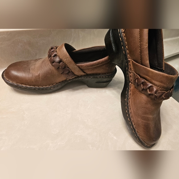 Born Concepts Womens Peggy Clog Braided Strap Brown Leather/Platform Shoe Sz10 - Picture 1 of 10